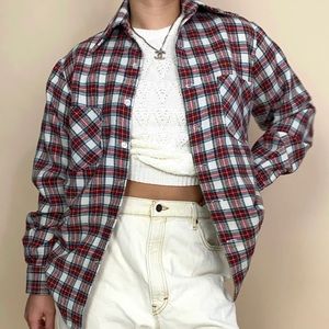 Timberland red plaid button up shirt